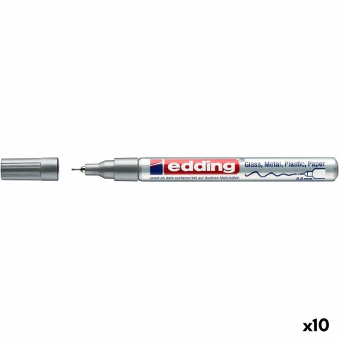 Marker permanentny Edding 780 Srebrzysty (10 Sztuk)