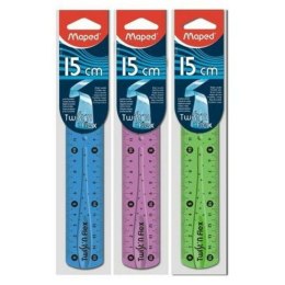 Zestaw linijek Maped Twist'n Flex Wielokolorowy 15 cm 20 Sztuk