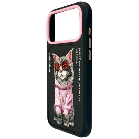 Etui Nimmy Glasses Cool Cat do iPhone 17 Pro czarny