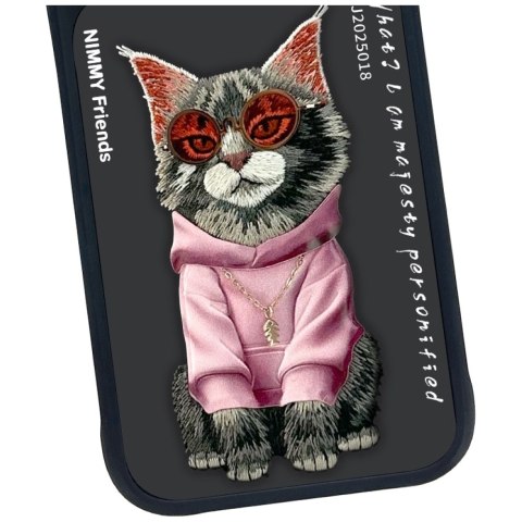Etui Nimmy Glasses Cool Cat do iPhone 17 Pro czarny