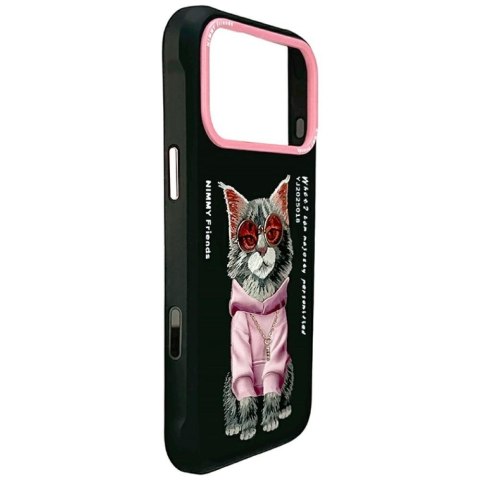Etui Nimmy Glasses Cool Cat do iPhone 17 Pro czarny