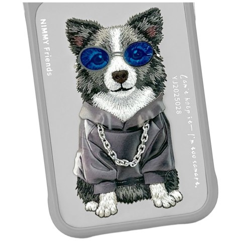 Etui Nimmy Glasses Cool Dog do iPhone 17 Pro szary