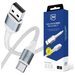 Kabel 3MK Hyper Cable N-SERIES USB-A do USB-C 1m 9V/2A 18W biały