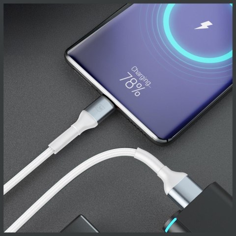 Kabel 3MK Hyper Cable N-SERIES USB-A do USB-C 1m 9V/2A 18W biały