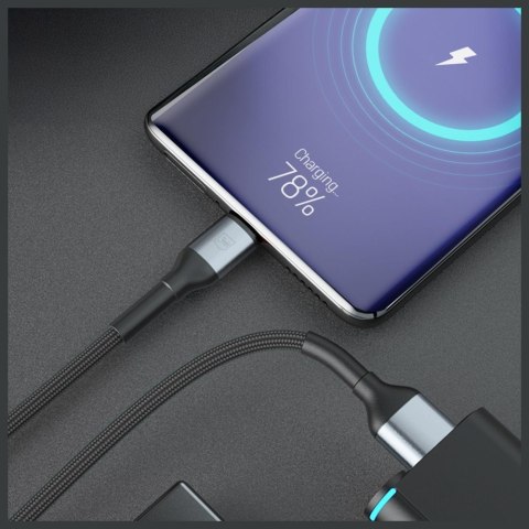 Kabel 3MK Hyper Cable N-SERIES USB-A do USB-C 2m 9V/2A 18W czarny