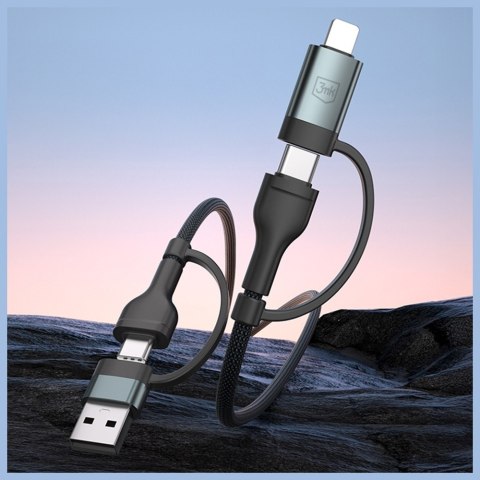 Kabel 3MK Hyper Cable N-SERIES USB-A/USB-C do USB-C/Lightning 1.2m 9V/2A 60W