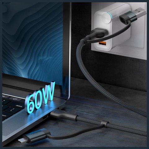 Kabel 3MK Hyper Cable N-SERIES USB-A/USB-C do USB-C/Lightning 1.2m 9V/2A 60W