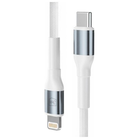 Kabel 3MK Hyper Cable N-SERIES USB-C do Lightning 1m 9V/2A 20W biały