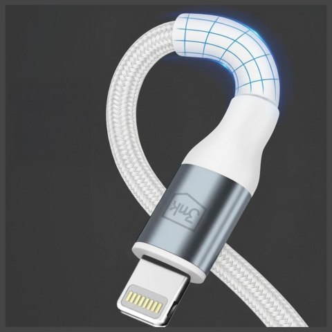 Kabel 3MK Hyper Cable N-SERIES USB-C do Lightning 1m 9V/2A 20W biały