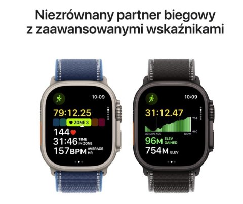 Watch Ultra 3 GPS + Cellular koperta 49 mm z tytanu w kolorze czarnym, opaska Trail w kolorze czarnym/węgla drzewnego - rozmiar 