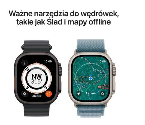 Watch Ultra 3 GPS + Cellular koperta 49 mm z tytanu w kolorze czarnym, opaska Trail w kolorze czarnym/węgla drzewnego - rozmiar 