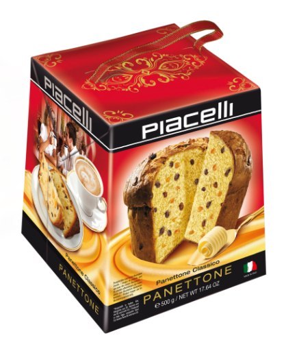 Piacelli Panettone Classico Tradycyjne Włoskie Ciasto Drożdżowe 500 g