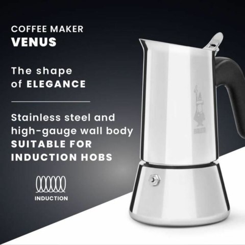 Włoska Kafeterka Bialetti NEW VENUS Srebrzysty Drewno Stal nierdzewna