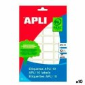 Etykiety samoprzylepne Apli Biały Papier 10 Kartki 25 x 40 mm (10 Sztuk)