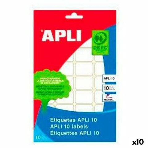 Etykiety samoprzylepne Apli Biały Papier 10 Kartki 25 x 40 mm (10 Sztuk)