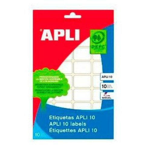 Etykiety samoprzylepne Apli Biały Papier 10 Kartki 25 x 40 mm (10 Sztuk)