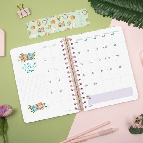 Kalendarz książkowy Finocam THE FLOWER JOURNAL A5 15,5 x 21,2 cm Różowy 2026