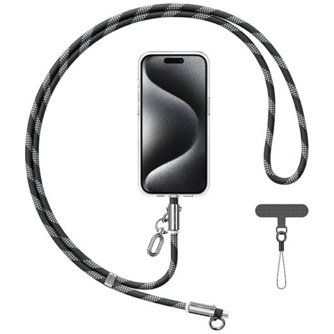 Smycz do telefonu z kablem do ładowania Usams SJ745 60W USB-C do USB-C 1.2m czarny