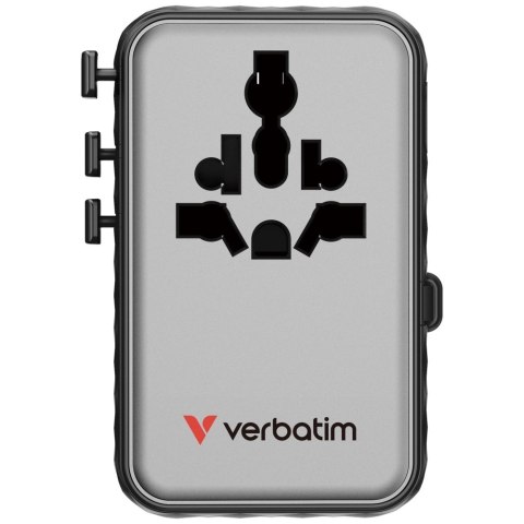 Verbatim Adapter podróżny EU/UK/US GaN 2xUSB-C/2xUSB-A/1xUSB-C PD 100W czarny 30191
