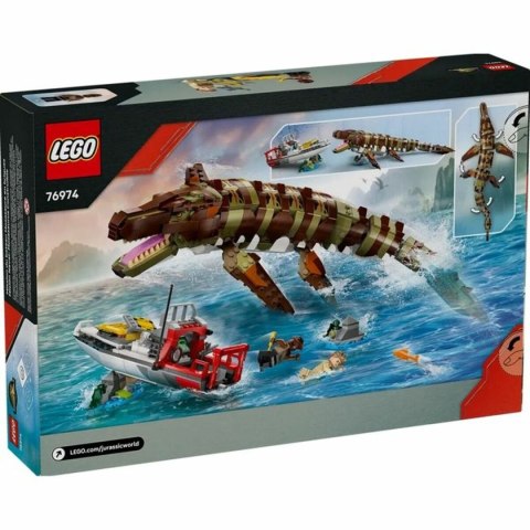 Zestaw do budowania Lego 76974 Jurassic World : Brick-Built Mosasaurus Boat Mission 858 Części