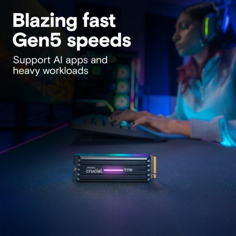 Dysk SSD T710 1TB M.2 NVMe 2280 PCIe 5.0 14900/13700 radiator