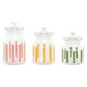 3 pojemniki masy Home ESPRIT Wielokolorowy Paski Nowoczesny 1 L 1,2 L 3 Części