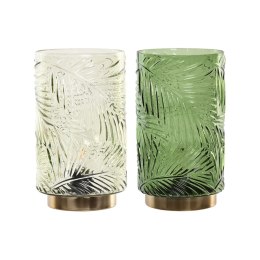 Dekoracja świetlna Home ESPRIT Metal Szkło Tropikalny 14 x 14 x 26 cm (2 Sztuk)