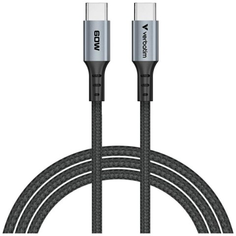 Kabel Verbatim Sync & Charge USB-C do USB-C QC PD 60W 120cm czarny 31845