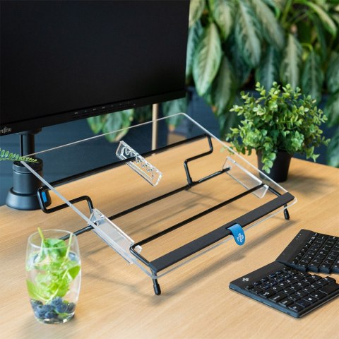 Zasuwana na dokumenty R-Go FLEX READ DOCUMENT HOLDER Czarny Przezroczysty A3 Piana Stal