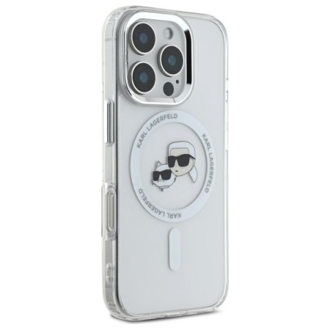 Karl Lagerfeld KLHMP16XHLSKCH iPhone 16 Pro Max 6.9" biały/white hardcase IML Metal Karl&Choupette Head MagSafe