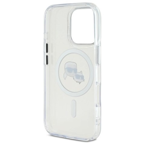 Karl Lagerfeld KLHMP16LHLSKCH iPhone Pro 6.3" biały/white hardcase IML Metal Karl&Choupette Head MagSafe