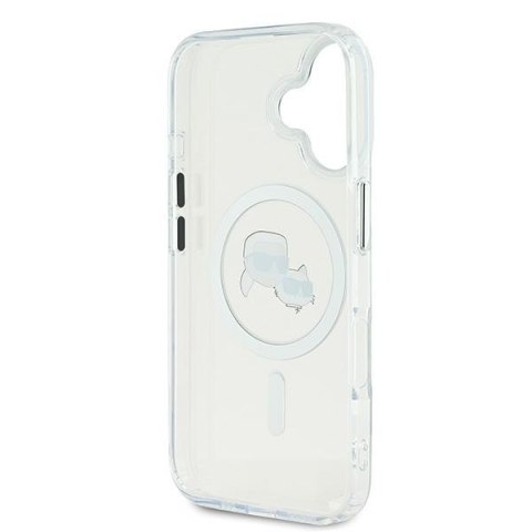Karl Lagerfeld KLHMP16SHLSKCH iPhone 16 6.1" biały/white hardcase IML Metal Karl&Choupette Head MagSafe