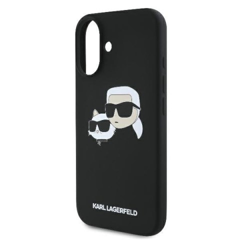 Karl Lagerfeld KLHMP16SSKCHPPLK iPhone 16 6.1" czarny/black hardcase Silicone Double Heads Print MagSafe