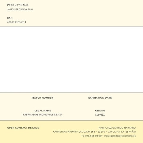 Drewniany Stojak na Szynkę Fackelmann Stal nierdzewna 49,5 x 16,5 x 35 cm