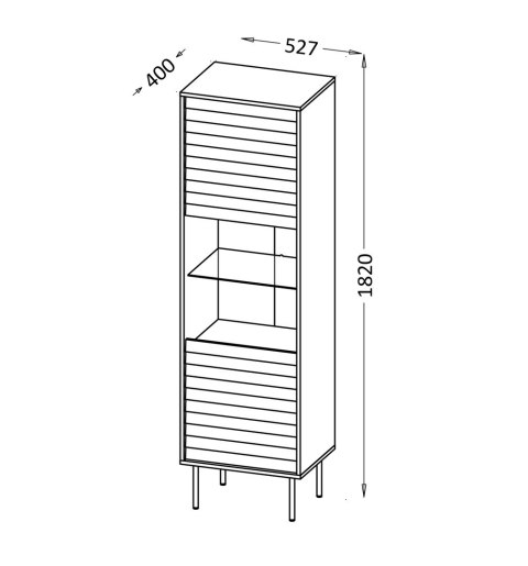 Witryna CORTINA 53x40x182 czarny