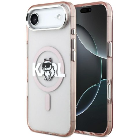 Etui Karl Lagerfeld IML Choupette Sketch Logo MagSafe do iPhone Air różowy