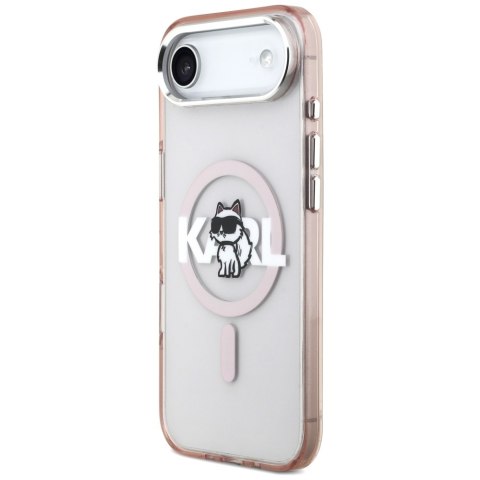 Etui Karl Lagerfeld IML Choupette Sketch Logo MagSafe do iPhone Air różowy