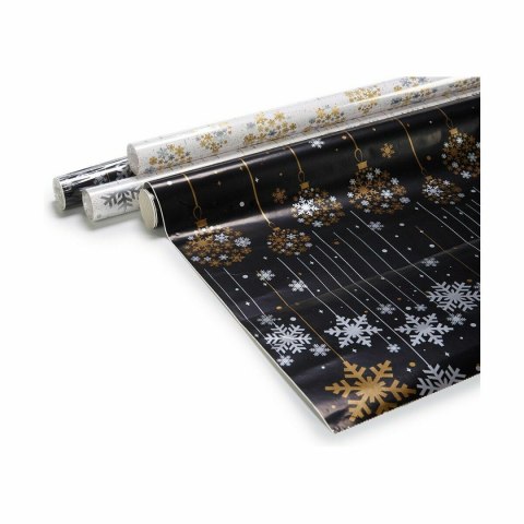 Papier Prezentowy Krist+ Czarny 70 x 200 cm 3 x 3 x 70 cm Boże Narodzenie (50 Sztuk)