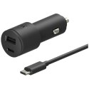 Ładowarka samochodowa Motorola TurboPower 45W Dual USB-A/USB-C z kablem USB-C 1m czarny