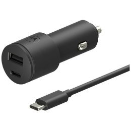 Ładowarka samochodowa Motorola TurboPower 45W Dual USB-A/USB-C z kablem USB-C 1m czarny