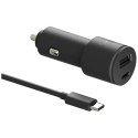 Ładowarka samochodowa Motorola TurboPower 45W Dual USB-A/USB-C z kablem USB-C 1m czarny