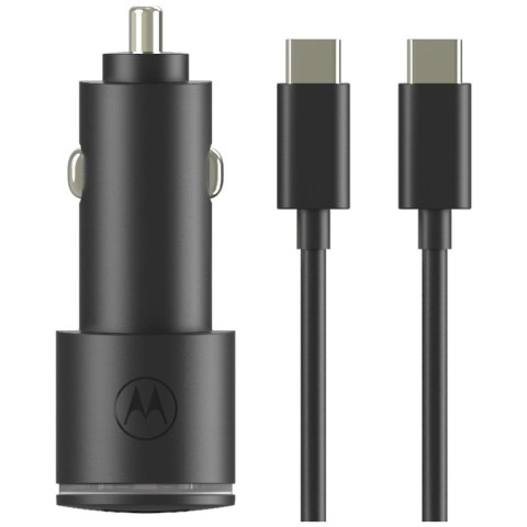 Ładowarka samochodowa Motorola TurboPower 45W Dual USB-A/USB-C z kablem USB-C 1m czarny