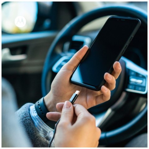 Ładowarka samochodowa Motorola TurboPower 45W Dual USB-A/USB-C z kablem USB-C 1m czarny