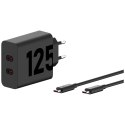 Ładowarka sieciowa Motorola TurboPower 125W Dual 2x USB-C z kablem USB-C 1m czarny