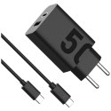 Ładowarka sieciowa Motorola TurboPower 50W Dual USB-C/USB-A z kablem USB-C 1m czarny