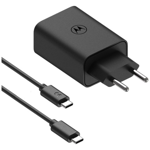 Ładowarka sieciowa Motorola TurboPower 50W Dual USB-C/USB-A z kablem USB-C 1m czarny