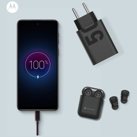 Ładowarka sieciowa Motorola TurboPower 50W Dual USB-C/USB-A z kablem USB-C 1m czarny