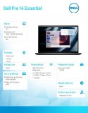 Laptop Dell Pro 14 Essential PV14250 W11P C7-150U|16GB|512GB|Intel Graph|FgrPr|WLAN+BT|14.0 FHD+|BcklKb|4C|65W|3YPS Carbon Black