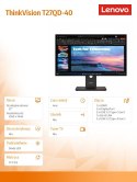 Monitor 27 cali ThinkVision T27QD-40 WLED LCD 64AAGAT2EU