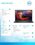 Laptop Dell 15 DC15255 W11P R5-7530U/16GB/512GB SSD/AMD Radeon/WLAN + BT/15.6 FHD/Backlit Kb/3 Cell/65W/3YPS Carbon Black (Plast